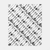 Couverture Polaire Motif de flèche noir et blanc Hipster (Devant)