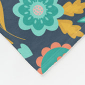 Couverture Polaire Motif de fleur d'art populaire (Coin)