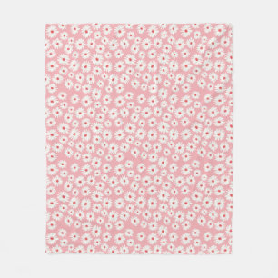 Couverture Polaire Motif de fleur de marguerite magenta rose
