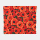 Couverture Polaire Motif de fleur de pavot (Devant (Horizontal))