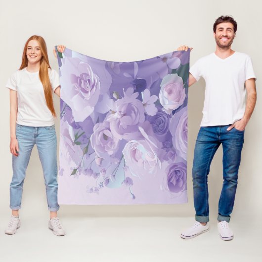 Couverture Polaire Motif de fleur douce (En situation)