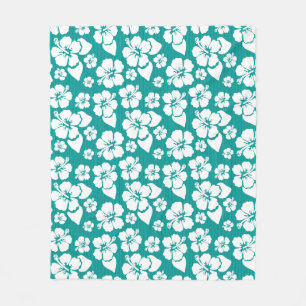 Couverture Polaire Motif de fleur hawaïen de ketmie
