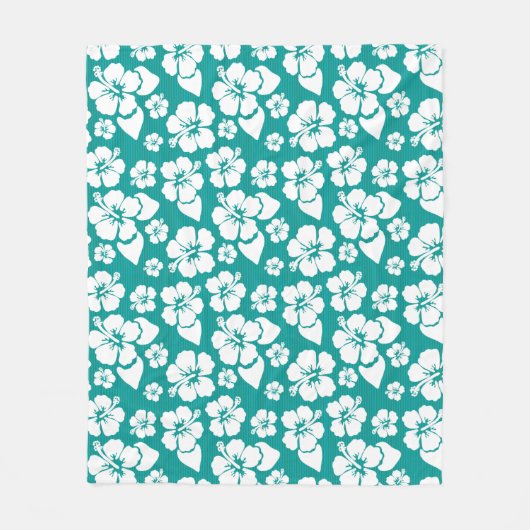 Couverture Polaire Motif de fleur hawaïen de ketmie (Devant)