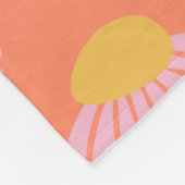 Couverture Polaire Motif de fleur rose et orange (Coin)