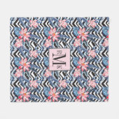 Couverture Polaire Motif de fleur tropical de Lotus (Devant (Horizontal))