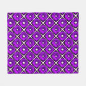 Couverture Polaire Motif de fleur violette avec perles (Devant (Horizontal))