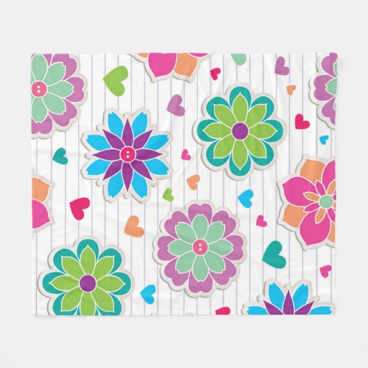Couverture Polaire Motif de fleurs (Devant (Horizontal))