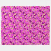 Couverture Polaire Motif de fleurs Art Déco - tons violet, corail (Devant (Horizontal))