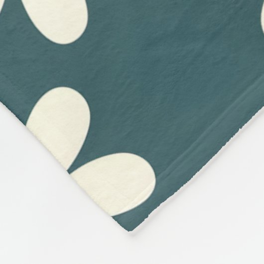 Couverture Polaire Motif de fleurs blanc et jaune (Coin)