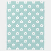 Couverture Polaire Motif de fleurs blanches (Devant)