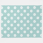 Couverture Polaire Motif de fleurs blanches (Devant (Horizontal))