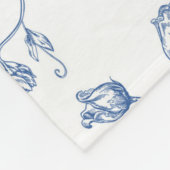 Couverture Polaire Motif de fleurs bleues (Coin)