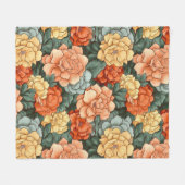 Couverture Polaire Motif de fleurs colorées (Devant (Horizontal))