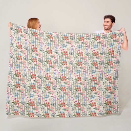 Couverture Polaire Motif de fleurs d'aquarelle moderne (En situation)