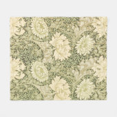 Couverture Polaire Motif de fleurs de Chrysanthemum (par William Morr (Devant (Horizontal))