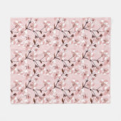 Couverture Polaire Motif de fleurs de fleurs de cerisier (Devant (Horizontal))