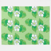Couverture Polaire motif de fleurs de fraise (Devant (Horizontal))