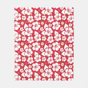 Couverture Polaire Motif de fleurs de ketmie