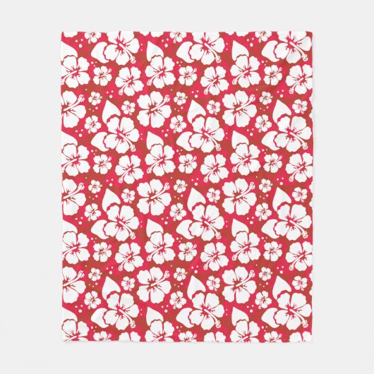 Couverture Polaire Motif de fleurs de ketmie (Devant)