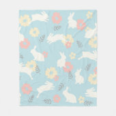 Couverture Polaire Motif de fleurs de lapins mignons (Devant)