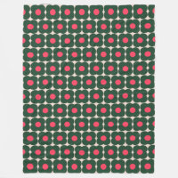 Motif de fleurs de pop rétro | Vert Noël