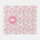Couverture Polaire Motif de fleurs d'hydrangea rose élégant avec mono (Devant (Horizontal))