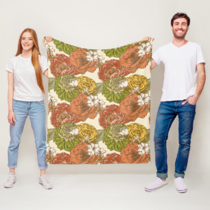 Couverture Polaire Motif de fleurs du jardin