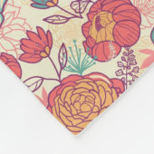 Couverture Polaire Motif de fleurs et de feuille de pivoine (Coin)