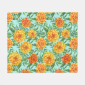 Couverture Polaire Motif de fleurs Marigold (Devant (Horizontal))