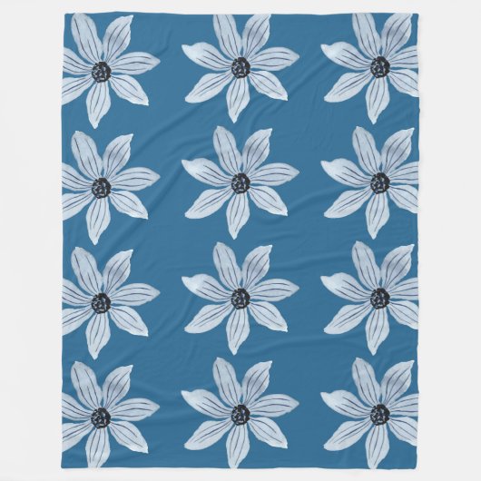 Couverture Polaire Motif de fleurs monochromes (Devant)