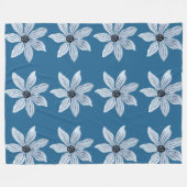 Couverture Polaire Motif de fleurs monochromes (Devant (Horizontal))