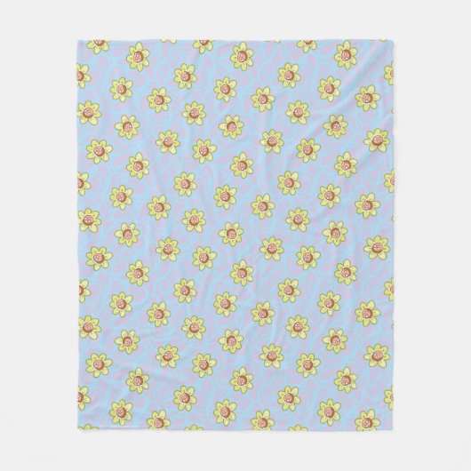 Couverture Polaire Motif de fleurs Morty (Devant)