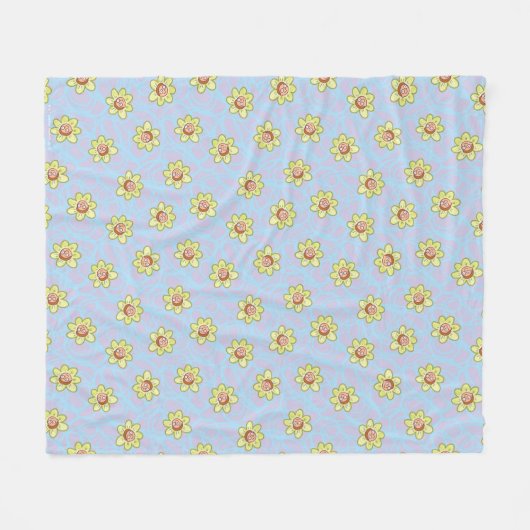 Couverture Polaire Motif de fleurs Morty (Devant (Horizontal))