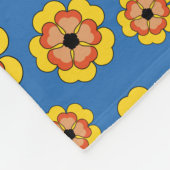 Couverture Polaire Motif de fleurs orange jaune (Coin)