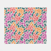 Couverture Polaire Motif de fleurs rose & orange & rouge (Devant (Horizontal))