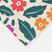 Couverture Polaire Motif de fleurs rose & orange & rouge (Coin)