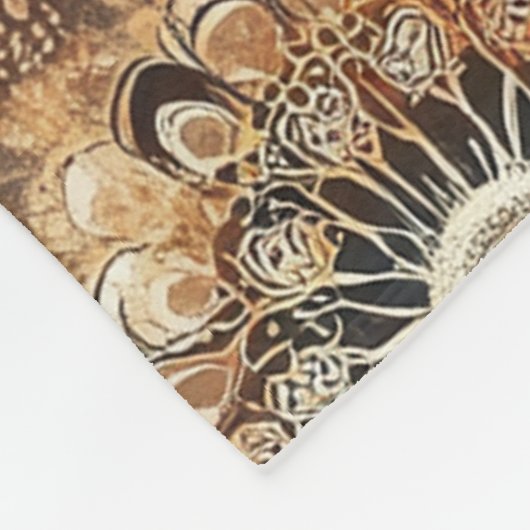 Couverture Polaire Motif de fleurs rustiques (Coin)