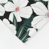 Couverture Polaire Motif de fleurs tropical blanc (Coin)