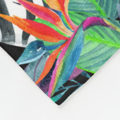 Couverture Polaire Motif De Fleurs Zébrées Et Exotiques (Coin)