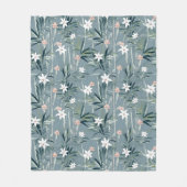 Couverture Polaire Motif de fleurs zen botaniques japonaises (Devant)