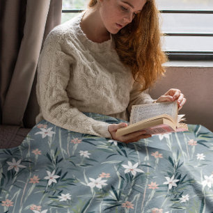 Couverture Polaire Motif de fleurs zen botaniques japonaises