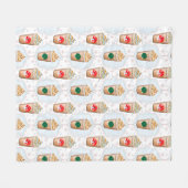 Couverture Polaire Motif de flocon de neige Latte de Noël (Devant (Horizontal))