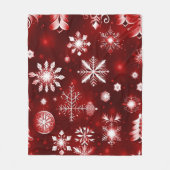 Couverture Polaire Motif De Flocon De Neige Rouge Et Blanc (Devant)