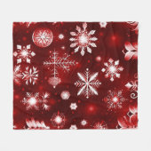 Couverture Polaire Motif De Flocon De Neige Rouge Et Blanc (Devant (Horizontal))