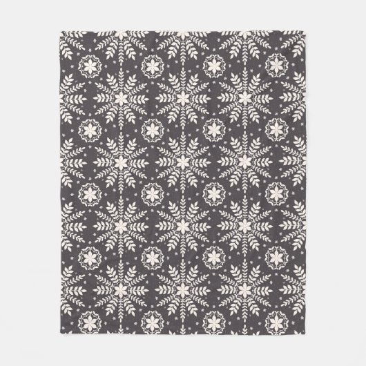 Couverture Polaire Motif de flocons blancs (Devant)