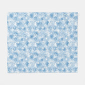 Couverture Polaire Motif de flocons de neige d'hiver sur le bleu (Devant (Horizontal))