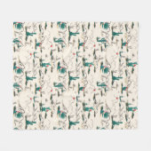 Couverture Polaire Motif de floraison de Succulents (Devant (Horizontal))