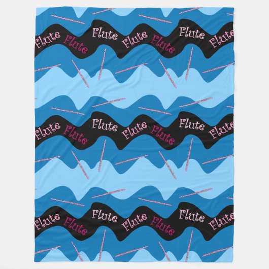 Couverture Polaire Motif de flute rose (Devant)