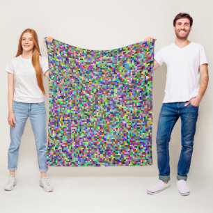 Couverture Polaire Motif de fond de carrés de pixels colorés