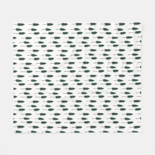 Couverture Polaire Motif de forêt de pins minimal (Devant (Horizontal))